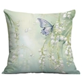 Housse de coussin avec imprimé papillon bleu et muguet pour décor de canapé - Papillon Violet Sur Muguet (CDR236-7) / 45x45cm Peluche Courte Simple Face