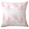 Peony and Rose floral print square pillowcase with elegant watercolor finish - Lavender Purple Rose (CDR289-19)