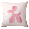 Fodera per cuscino quadrato con stampa artistica cane palloncino rosa per divano - Peluche Corto Lato Singolo Senza Imbottitura / Cane Palloncino Rosa (CDR284-3)