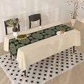 Ethnic bohemian table runner with green mandala pattern on long rectangular dining table - 40*60cm Brushed Fabric / Green Yellow Mandala Print (ZB689-4)