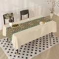 Bohemian mandala print tablecloth in cream with geometric ethnic patterns for home decor - 40*60cm Brushed Fabric / Beige Mandala Print (ZB689-2)
