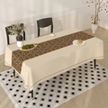 Bohemian dining table set with beige tablecloth and ethnic pattern runner decor - 40*60cm Brushed Fabric / Beige Ethnic Print (ZB689-1)