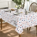 Detailaufnahme der patriotischen Unabhängigkeitstag-Tischdecke mit Freedom-Schriftzug - Rot-Blau Feuerwerk Sterne (Freedom) (ZB690-8) / 40*60cm (Gebürsteter Stoff)