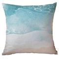 Fodera per cuscino acquerello con onde del mare e spiaggia per decorazione divano - Motivo Astratto (CDR280-13) / 45*45cm Poliestere Lato Singolo Senza Inserto