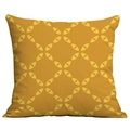 Macro detail of Nordic geometric pillowcase with yellow floral pattern and smooth texture - 45x45cm / Mustard Yellow Geometric Floral (CDR282-17)