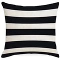 Fodera per cuscino quadrata minimalista con moderno design a strisce orizzontali bianche e nere - Strisce Orizzontali (DYM291-1) / 45x45cm