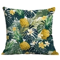 Detail of high-definition tropical print featuring pineapple and monstera leaves - Tropical Pineapple Print (CDR283-40)