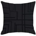 Federa quadrata nera moderna con motivi a strisce geometriche grigie per divano - Linee Geometriche Labirinto (DYM291-4) / 45x45cm