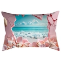 Rectangular pillowcase featuring 3D pink dream beach ocean shell print for sofa decor - 30*50cm / Beach Shell Landscape 5 (CDR287-5)