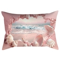 Pink dreamy ocean beach seashell printed polyester pillowcase for home sofa decor - 30*50cm / Beach Shell Landscape 6 (CDR287-6)