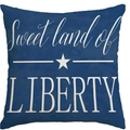 Marineblauwe linnen kussenhoes met Sweet land of LIBERTY print voor Independence Day decor - Sweet Land of Liberty Tekststijl (DYM290-1(3)) / 45*45cm Linnen Enkelzijdig Zonder Kern