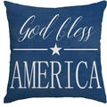Donkerblauwe linnen kussensloop met God bless America print voor Onafhankelijkheidsdag - God Bless America Tekststijl (DYM290-1(2)) / 45*45cm Linnen Enkelzijdig Zonder Kern