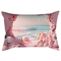 Dreamy pink shell and ocean landscape print decorative lumbar pillowcase for home sofa - 30*50cm / Beach Shell Landscape 19 (CDR287-19)