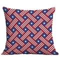 Detail of USA flag themed decorative throw pillow with star and stripe woven pattern - 45x45cm Single Side Print / Woven Stripe Star (CDR295-6)