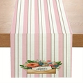 Dettaglio di runner da tavola Festa della Mamma con busta floreale e righe rosa - Strisce Verticali Rosa Bianco Busta Floreale (ZQ104-1)