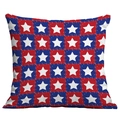 Close-up of patriotic American star and plaid pattern on decorative square pillow case - 45x45cm Single Side Print / Checkerboard Stars (CDR295-12)