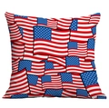 Detalle de funda de cojín cuadrada con patrones superpuestos de banderas americanas - 45x45cm Impresión de Una Sola Cara / Bandera Superpuesta (CDR295-3)