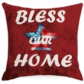 Unabhängigkeitstag Kissenbezug mit Bless Our Home Schriftzug und USA-Stern - Bless Our Home Stern (DYM293-1) / 45x45cm Ohne Füllung