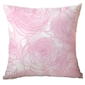 Artistic pink rose floral cushion cover in soft fabric with watercolor design - Artistic Watercolor Pink Rose (CDR289-14)