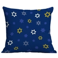 Square Independence Day throw pillow cover with blue background and multicolored star patterns - 45x45cm Single Side Print / Dark Blue Hexagon Stars (CDR295-15)