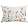 Rechteckiger Kissenbezug aus Leinen mit Aquarell-Blumenmuster für Sofa und Dekoration - Rosa Lila Aquarell Blumenstil (DYM295-4) / 30*50cm Leinen Einseitig Ohne Kern