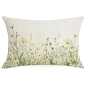 Minimalistischer Leinen-Lendenkissenbezug mit gelbem Blumendruck für das heimische Sofa - Frischer Blumenstil (DYM295-3) / 30*50cm Leinen Einseitig Ohne Kern