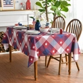 Patriotische Tischdecke zum Unabhängigkeitstag mit Sternen und Karomuster in Rot Blau - Plaid Stern Streifen (ZB690-3) / Extra Klein (Gebürstet)