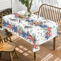 Unabhängigkeitstag Tischdecke mit Sternen und Streifen auf einem Esstisch aus Holz - Stern Streifen Blätter (ZB690-4) / Extra Klein (Gebürstet)