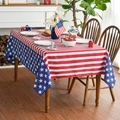 Rechteckige Tischdecke im US-Flaggen-Stil mit roten Streifen und blauen Sternen - Seiten-Sternenstreifen Design (ZB690-6) / 40*60cm (Gebürsteter Stoff)