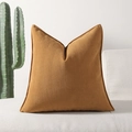 Funda de cojín moderna en chenilla amarillo mostaza con textura de espiga - 50*50CM / Amarillo Jengibre