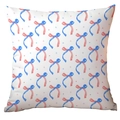 Housse de coussin carrée avec motif de nœuds patriotiques pour le Jour de l'Indépendance - 45x45cm Simple Face Sans Rembourrage / Style Nœud Floral (CDR297-3)