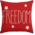Red Independence Day pillowcase with white FREEDOM lettering and stars on linen fabric - Red Freedom Style (DYM290-3(2)) / 45*45cm Linen Single Sided Without Core