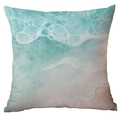 Housse de coussin carrée aquarelle motif vagues de plage turquoise et sable doux - Motif Abstrait (CDR280-3) / 45*45cm Polyester Simple Face Sans Insert