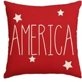 Red Independence Day pillowcase with white stars and America text on linen fabric - Red America Style (DYM290-3(3)) / 45*45cm Linen Single Sided Without Core