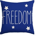 Navy linen cushion cover featuring Freedom text and stars for Independence Day decor - Blue Freedom Style (DYM290-3(5)) / 45*45cm Linen Single Sided Without Core