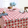 Gingham-Tischdecke mit blauen Sternen und rot-weißen Mustern für den Unabhängigkeitstag - Rot-Weißes Gingham Blauer Stern (ZB690-14) / 40x60cm (Gebürstetes Gewebe)