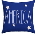 Navy blue linen pillowcase with white AMERICA lettering and stars for Independence Day - Blue America Style (DYM290-3(6)) / 45*45cm Linen Single Sided Without Core