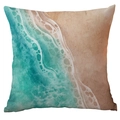 Federa per cuscino quadrata con stampa acquerello costa oceanica e spiaggia di sabbia - Motivo Astratto (CDR280-6) / 45*45cm Poliestere Lato Singolo Senza Inserto