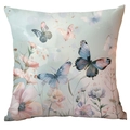 Square butterfly pillow cover featuring watercolor blue and pink butterfly patterns - Watercolor Butterfly Style (CDR247-14) / 45x45cm Single Sided (Pillow Core Not Included)