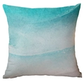Fodera per cuscino quadrata con motivo acquerello blu e verde acqua su bianco - Motivo Astratto (CDR280-9) / 45*45cm Poliestere Lato Singolo Senza Inserto