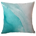 Fodera per cuscino quadrata blu oceano con motivo artistico a onde acquerellate - Motivo Astratto (CDR280-10) / 45*45cm Poliestere Lato Singolo Senza Inserto