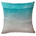 Fodera per cuscino astratta acquerello oceano blu e spiaggia bianca per divano - Motivo Astratto (CDR280-11) / 45*45cm Poliestere Lato Singolo Senza Inserto