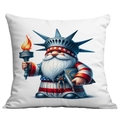 Detailed view of patriotic gnome pillowcase with Statue of Liberty elements and star patterns - 45x45cm Single Sided Printing / Statue of Liberty Gnome (CDR302-23)