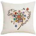 Square floral dandelion cushion cover with some see weeds others wishes quote - Others Wishes Flower Dandelion Style (DYM302-14) / 45x45 Linen Single Side Without Core