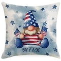 Patriotic 4th of July pillow cover featuring a gnome with American flags and Meek text - 45x45 / Meek Gnome Style (DYM303-4)