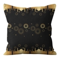 Quadratischer Kissenbezug in Schwarz und Gold mit Sternen und Moschee-Motiv - CRD69-8 (Kissenbezug Ohne Kern)
