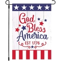 Bandera de jardín patriótica God Bless America con diseño EST 1776 y soporte metal - Estilo 1776 God Bless America(HYQ79-7)