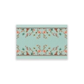 Detail of mint green floral table runner featuring pink flowers and stitched edge - 30*45cm Placemat / Mint Green Floral Vine (ZQ106-23)