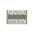 Close-up of bohemian table runner showing deep taupe fabric and white lace floral borders - 30*45cm Placemat / Taupe Lace Floral (ZQ106-25)