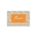 Close-up of bohemian floral table runner with orange flower text and premium stitched edges - 30*45cm Placemat / Flower Retro Pastoral (ZQ106-19)